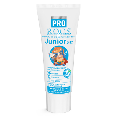 Зубная паста для детей R.O.C.S. PRO Junior Сливочный пудинг, 74 гр